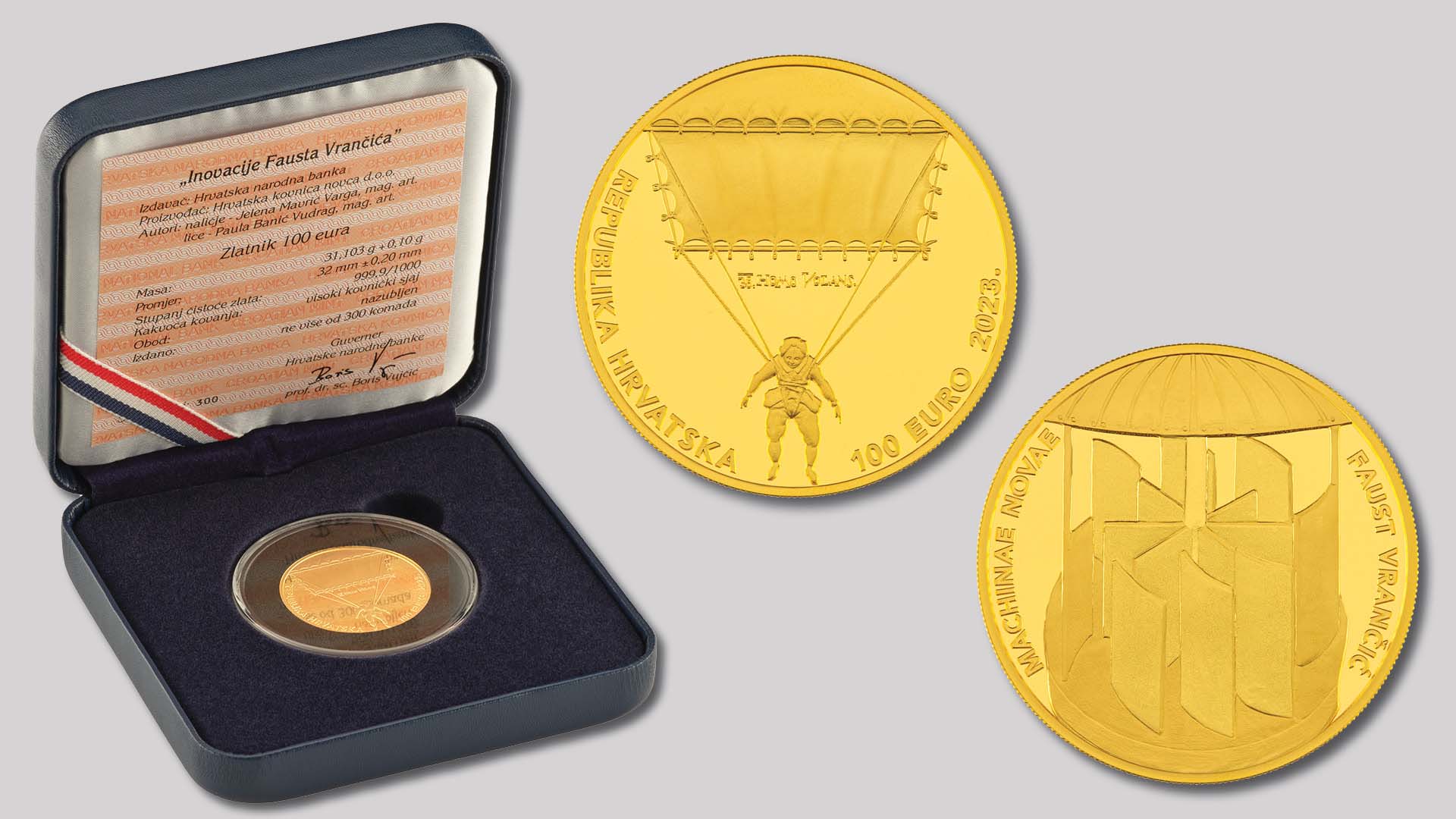 CNB issues “Faust Vrančić’s Innovations” gold and silver numismatic coins CNB issues “Faust Vrančić’s Innovations” gold and silver numismatic coins